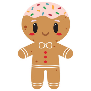 卡通可爱姜饼隔离照片