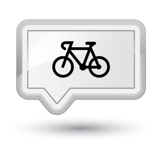 自行车图标黄金白色横幅按钮