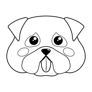 可爱的狗脸.矢量插图照片