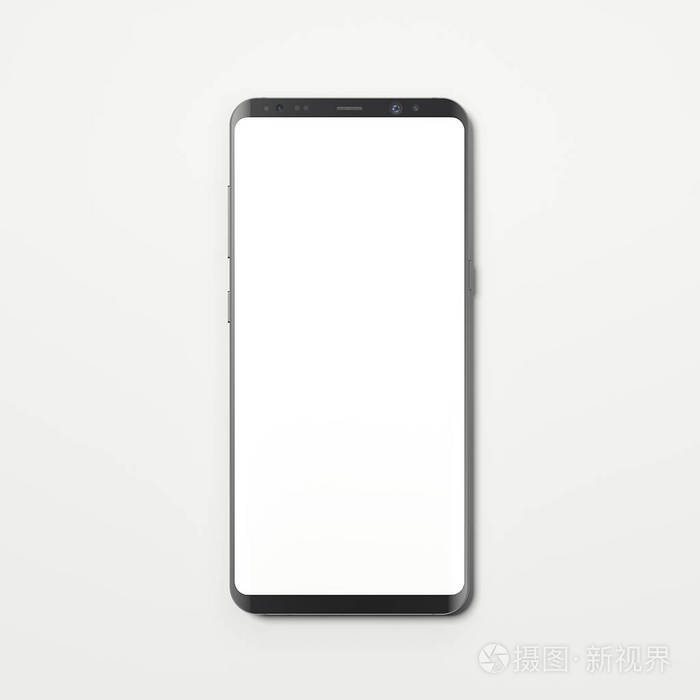 带有空白屏幕的现代智能手机3d渲染
