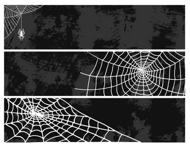 蜘蛛牌蜘蛛网剪影怪异的自然万圣节元素矢量蛛网装饰恐惧幽灵网