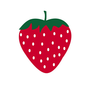 在白色背景上单独的红色草莓。矢量插图