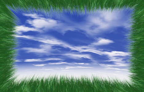 背景上有天空的装饰草框图片