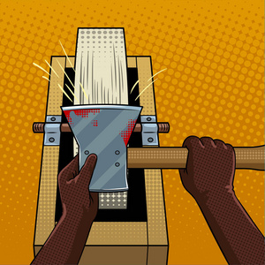 双手磨磨刀石流行艺术矢量图片