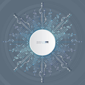 矢量电路板插图。抽象技术