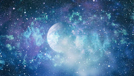 行星和星系在自由空间中的星星。这幅图像由美国国家航空航天局提供的元素