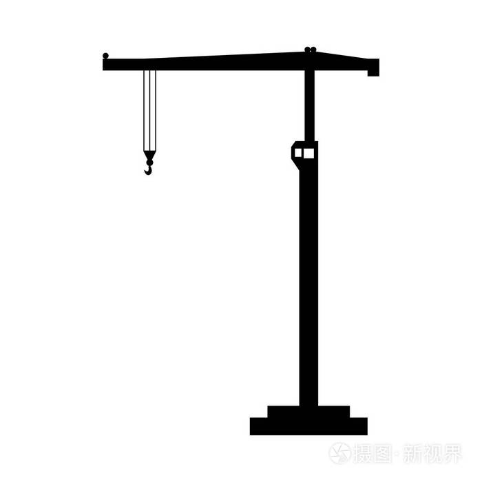 白色背景下的塔式起重机剪影