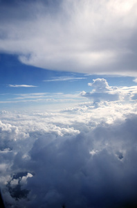 蓝蓝的天空云视图从飞机的飞机