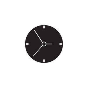 时钟实心图标, 时间和手表, 矢量图形