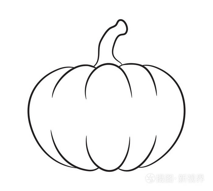 孤立在白色背景上的南瓜轮廓矢量设计插画-正版商用图片02iiz8-摄图新