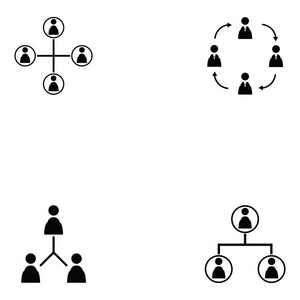 人员网络图标集