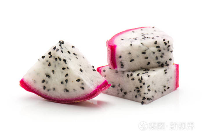 三火龙果 火龙Pitahaya 白色背景片