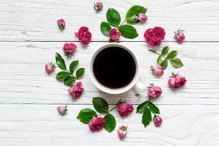 咖啡杯, 圆框花, 花, 芽, 花瓣, 枝和叶