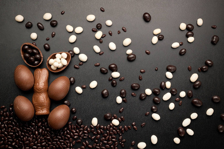 复活节概念画和巧克力蛋, 糖果, 滴, candys