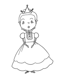 国王公主王子城堡插图画着色卡通和白色背景照片