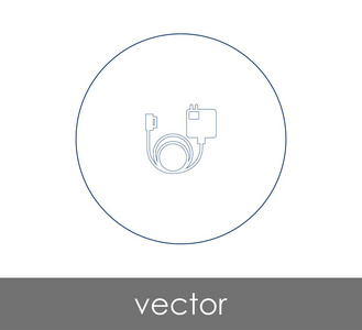 充电器图标的矢量图示设计