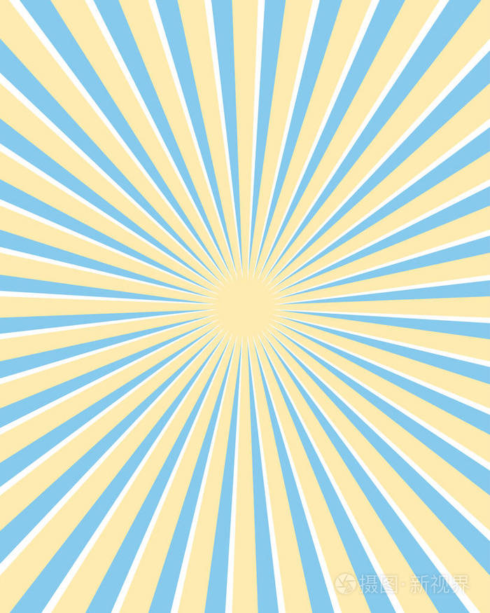 背景黄色和蓝色射线