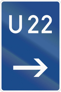 德国方向标志为机动车路 bypass 路线