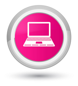 笔记本电脑图标粉红色圆形按钮