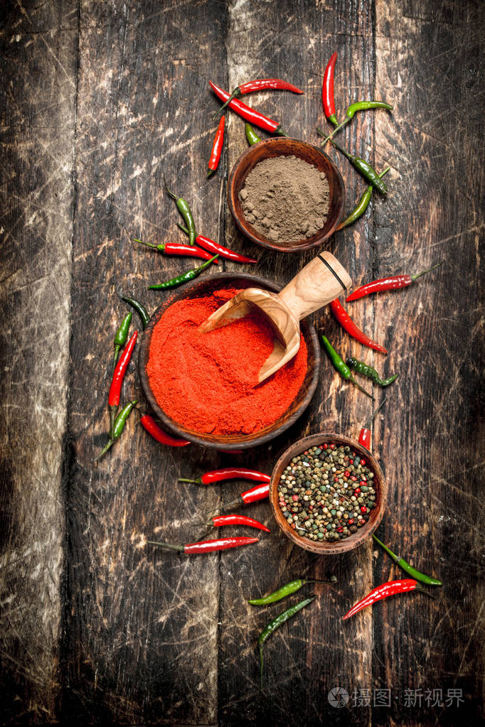 胡椒背景辣椒不同类型