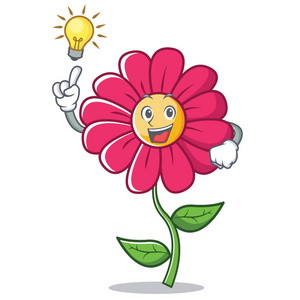 植物学字符有一个想法粉红色的花字符卡通照片