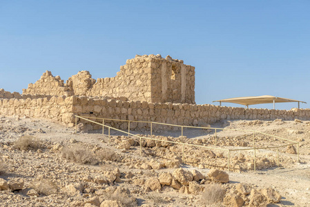 以色列南部死海附近山上的 Massada 古堡垒遗址