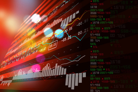证券市场图分析的数字插图照片