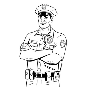 公安海报警察着色书媒介例证照片