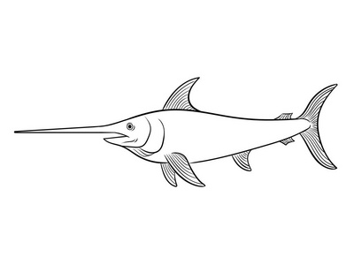 箭鱼涂鸦图片