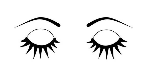 闭眼睫毛扩展一男子的宏照片闭眼手绘无缝图案,睁眼闭眼. 包装纸.