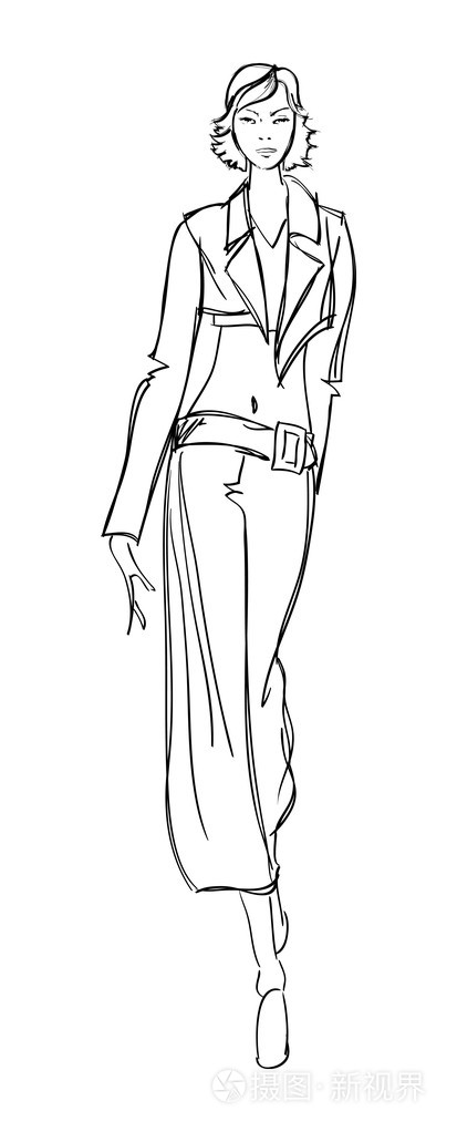 手绘时尚模特.插画-正版商用图片02jy91-摄图新视界