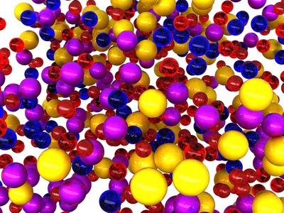 许多五颜六色的球隔在白色上