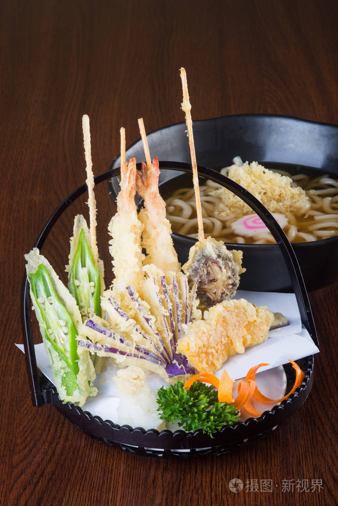 日本料理天妇罗粉底白字