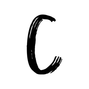 大写字母 C 由画笔绘