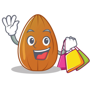 硬折扣购物杏仁坚果字符卡通照片