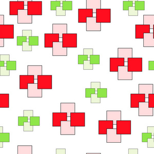 带红色和绿色方块的无缝图案