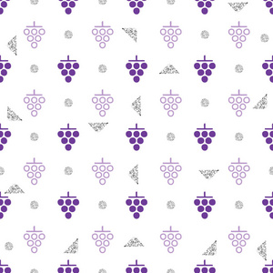 无缝的紫葡萄，与银点闪光模式的背景