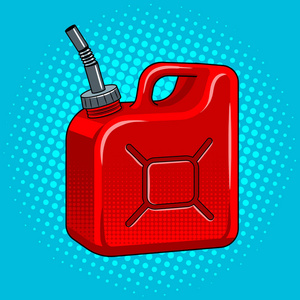 汽油 jerrycan 流行艺术矢量插图