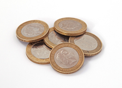 英国两磅硬币。