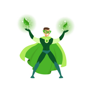 帅气卡通生态英雄举起手来照片