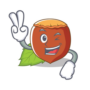 双手指脖子双手指榛子卡通风格照片