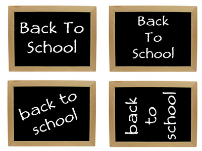 4个返回学校的黑板标志