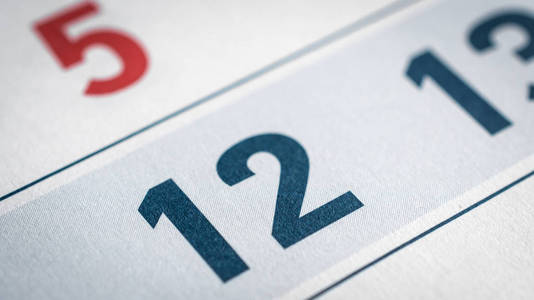 关闭日历数字十二照片