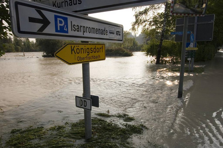 洪水, Isar 河坏 Tlz 巴伐利亚德国