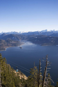 Walchensee 湖看法从 Herzogstand 山上部巴伐利亚德国