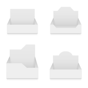 Pos 纸盒空白显示框持有人。为您的设计准备的向量模拟模板