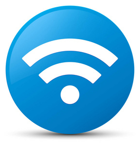 Wifi 图标青色蓝色圆形按钮