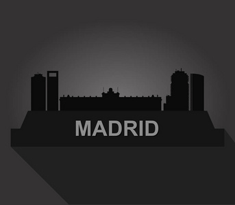 白色背景下的马德里地平线