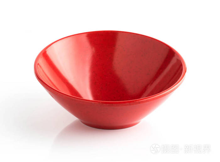 红色的碗上白色孤立