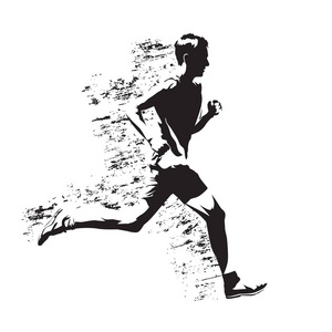 奔跑人, 抽象 gungy 矢量剪影照片